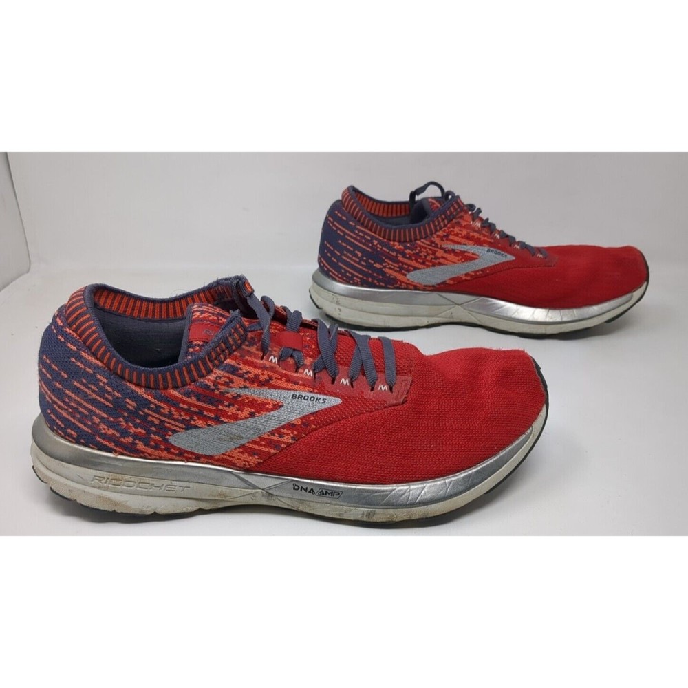 Brooks Mens Ricochet 1102931D636 Red Running Shoes Lace Up Low Top Size 9.5 D